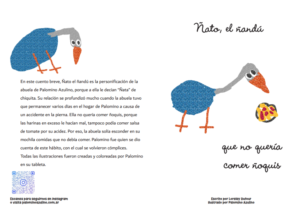 Ñato, el ñandú que no quería comer ñoquis - Tapa y Contratapa